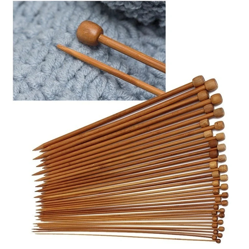 36PCS 18th Sweater Needle Carbonized Bamboo Crochet Single-pointed