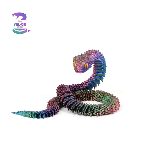 New 30cm 3D Printed Snake Decoration 3D Printed Animals Desk