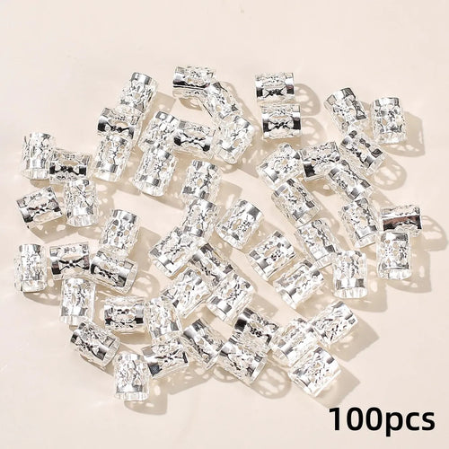 100pcs Dreadlock Hair Rings Adjustable Cuff Clip Hair Braids Loc Hair