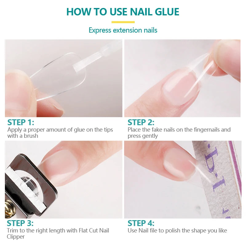 Nailpop 30/20/10pcs 7ml Nail Glue Strong Adhesive Fast Dry Fake Nail