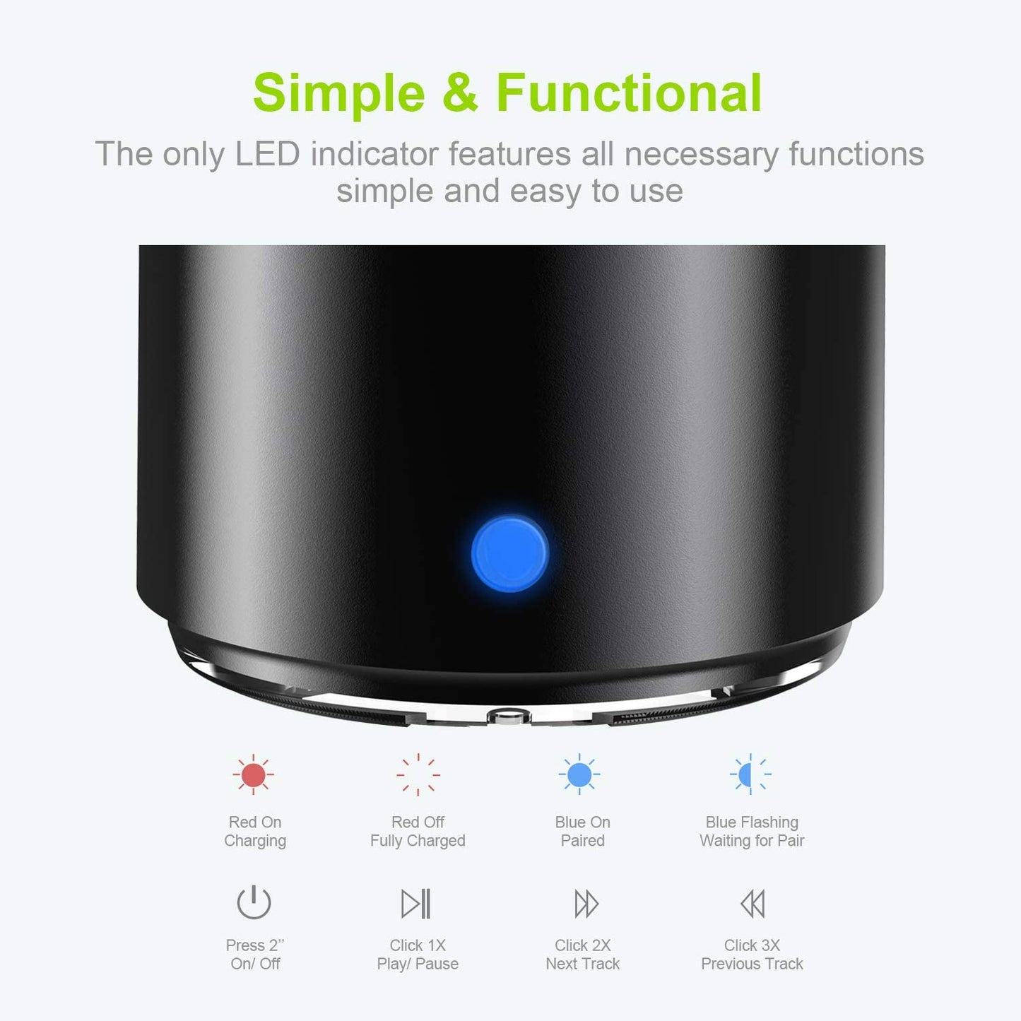Ewa A106 Pro Mini Bluetooth Speaker With Custom Bass Radiator, Ipx7