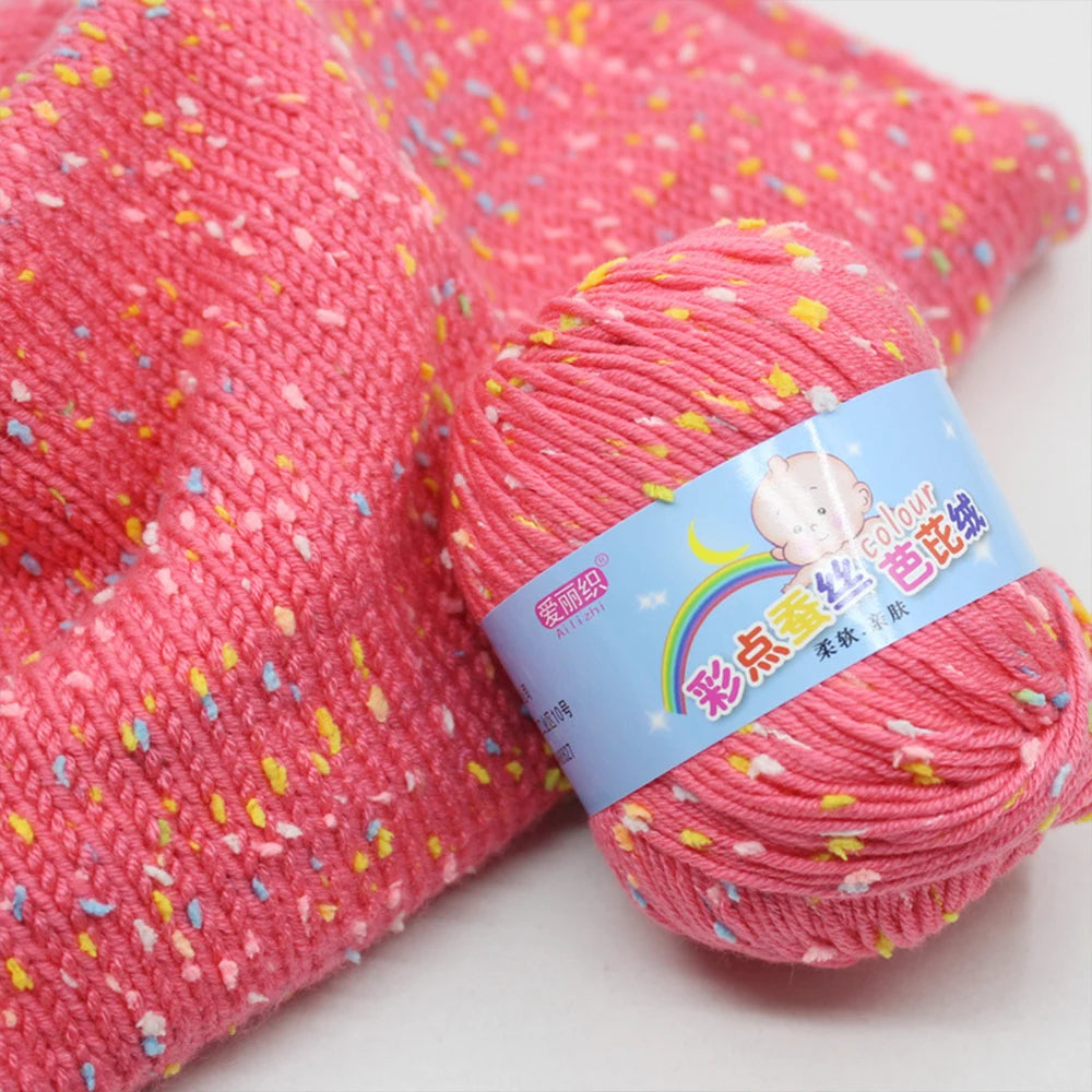 50g Colored Dot Silk Fancy Wool High Quality Baby Cotton Cashmere Yarn