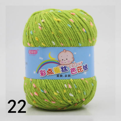 50g Colored Dot Silk Fancy Wool High Quality Baby Cotton Cashmere Yarn