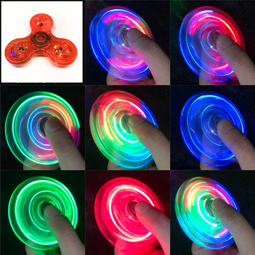 Luminous LED light Fidget Spinner Hand Top Spinners Glow in Dark Light