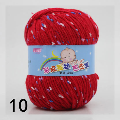 50g Colored Dot Silk Fancy Wool High Quality Baby Cotton Cashmere Yarn