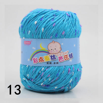 50g Colored Dot Silk Fancy Wool High Quality Baby Cotton Cashmere Yarn