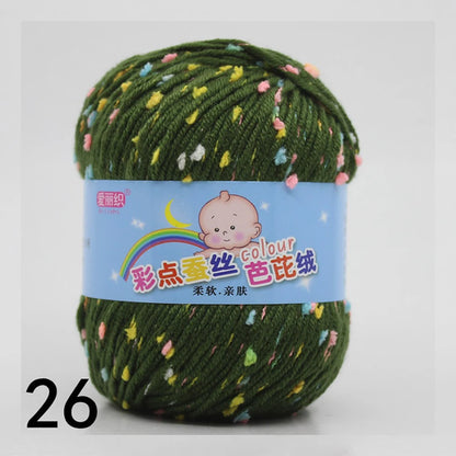 50g Colored Dot Silk Fancy Wool High Quality Baby Cotton Cashmere Yarn