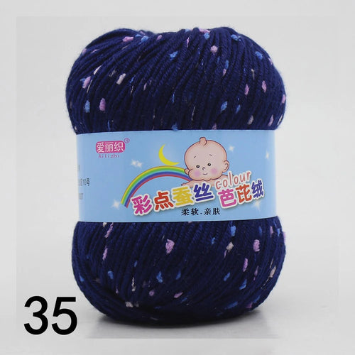 50g Colored Dot Silk Fancy Wool High Quality Baby Cotton Cashmere Yarn