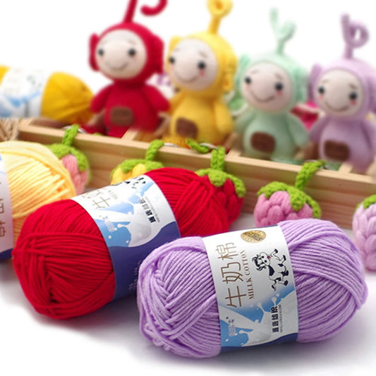 50Gram/Set Milk Cotton Yarn Crochet Line High-quality 5 Strand Milk