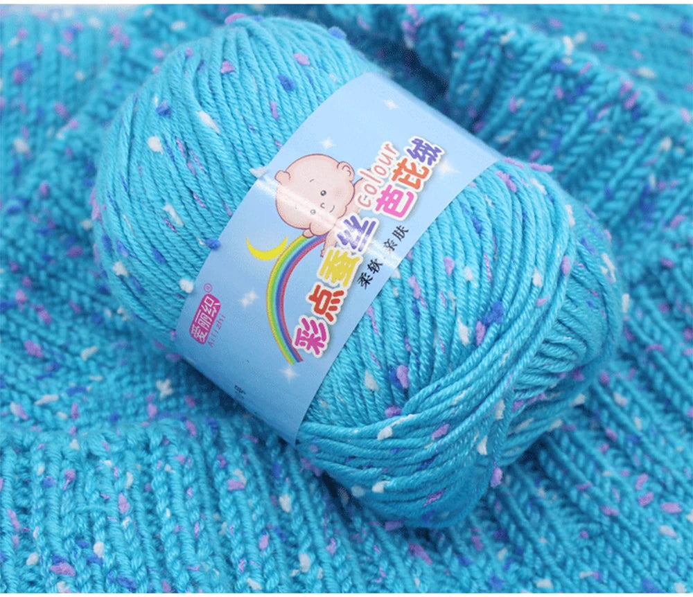 50g Colored Dot Silk Fancy Wool High Quality Baby Cotton Cashmere Yarn