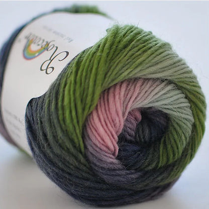 100% Wool Yarn Rainbow Color for Hand Knitting Crochet Plush Thickness