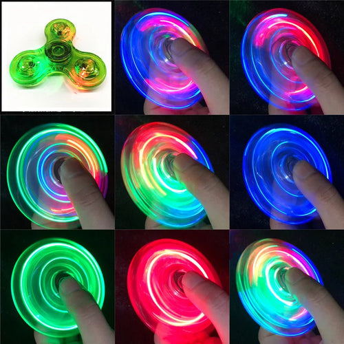 Luminous LED light Fidget Spinner Hand Top Spinners Glow in Dark Light