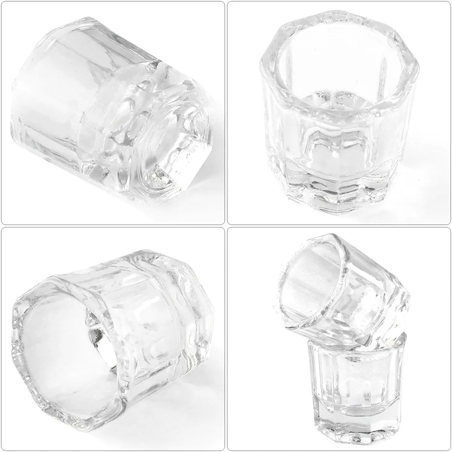 1pcs Nail Crystal Glass Nail Cup Acrylic Liquid Dappen Dish Clear Bowl