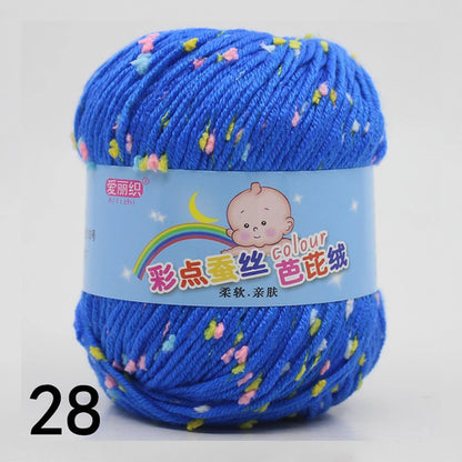 50g Colored Dot Silk Fancy Wool High Quality Baby Cotton Cashmere Yarn