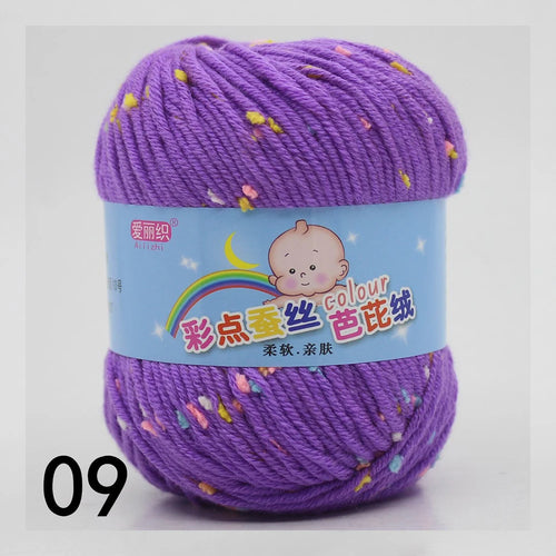 50g Colored Dot Silk Fancy Wool High Quality Baby Cotton Cashmere Yarn