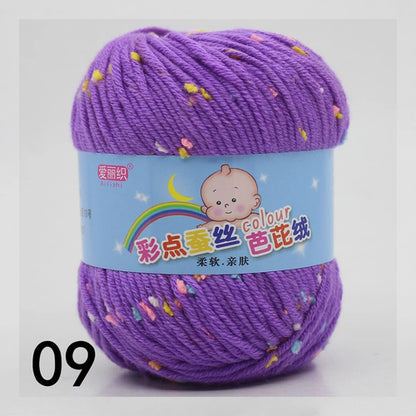 50g Colored Dot Silk Fancy Wool High Quality Baby Cotton Cashmere Yarn