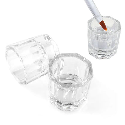 1pcs Nail Crystal Glass Nail Cup Acrylic Liquid Dappen Dish Clear Bowl