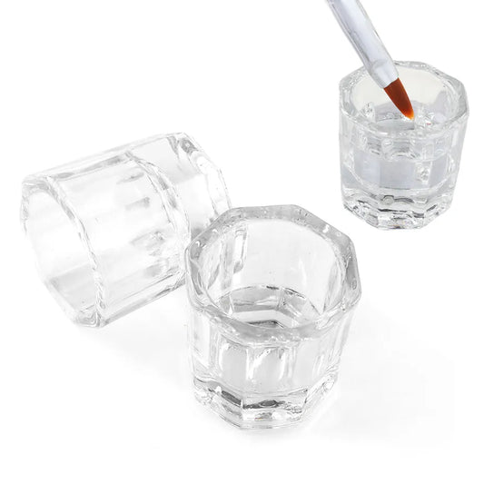1pcs Nail Crystal Glass Nail Cup Acrylic Liquid Dappen Dish Clear Bowl