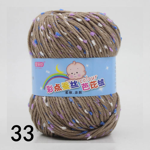 50g Colored Dot Silk Fancy Wool High Quality Baby Cotton Cashmere Yarn