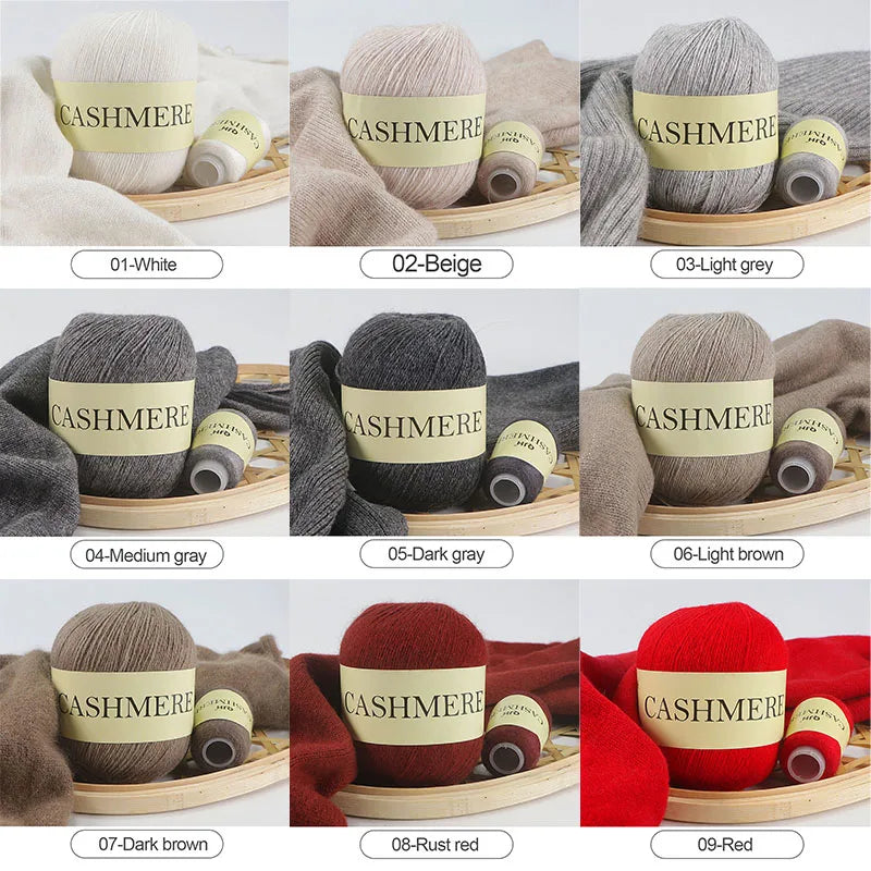 QJH 50+20g Cashmere Yarn Knitting Hand-knitted High-grade Worsted