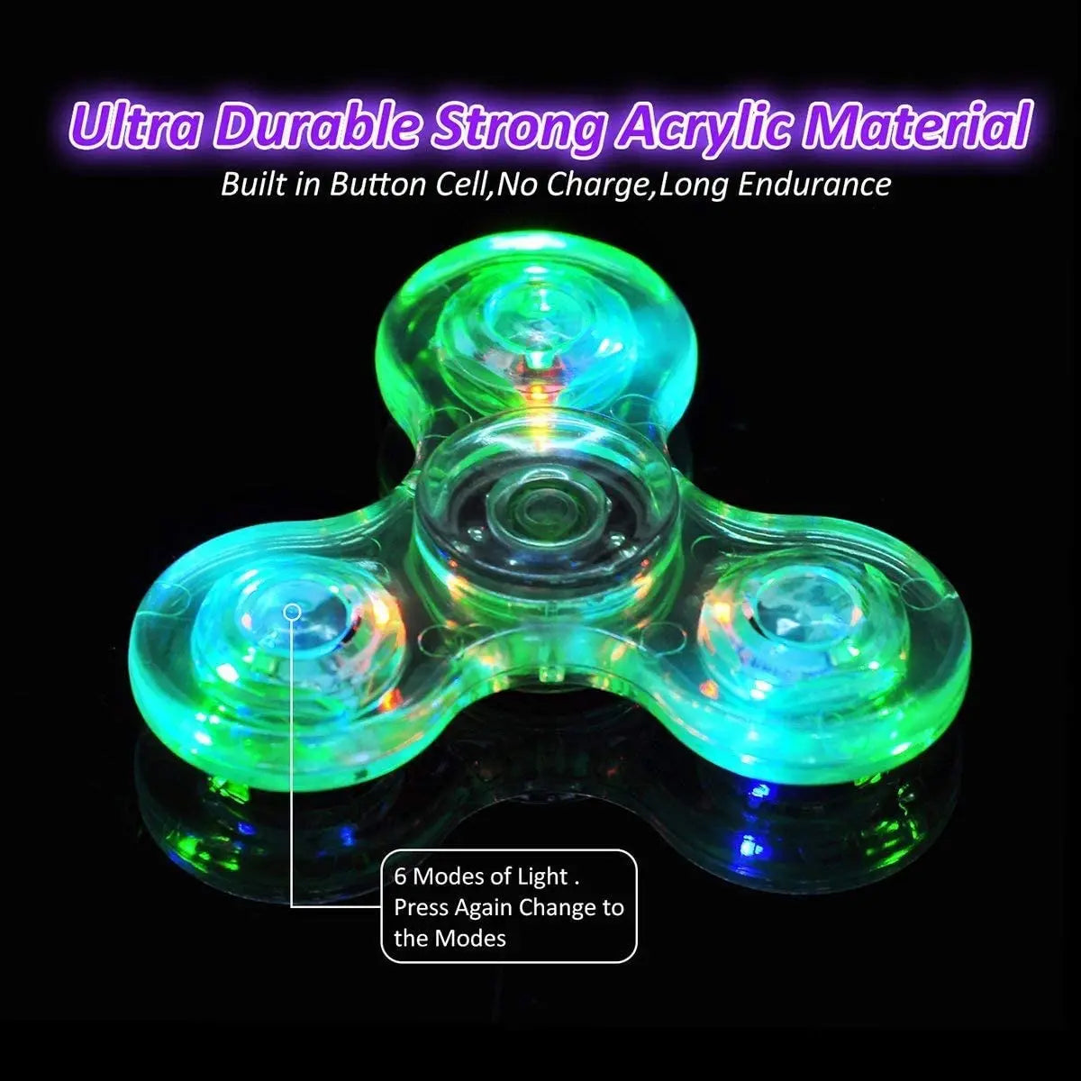 Luminous LED light Fidget Spinner Hand Top Spinners Glow in Dark Light