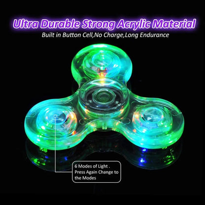 Luminous LED light Fidget Spinner Hand Top Spinners Glow in Dark Light