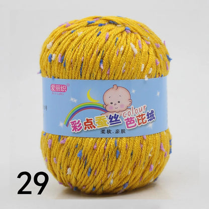 50g Colored Dot Silk Fancy Wool High Quality Baby Cotton Cashmere Yarn