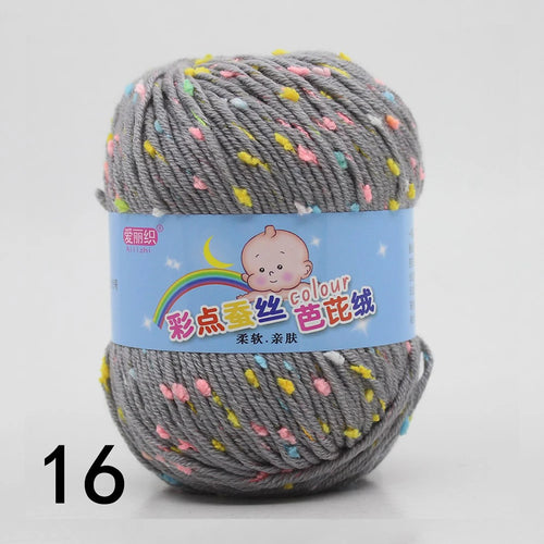 50g Colored Dot Silk Fancy Wool High Quality Baby Cotton Cashmere Yarn