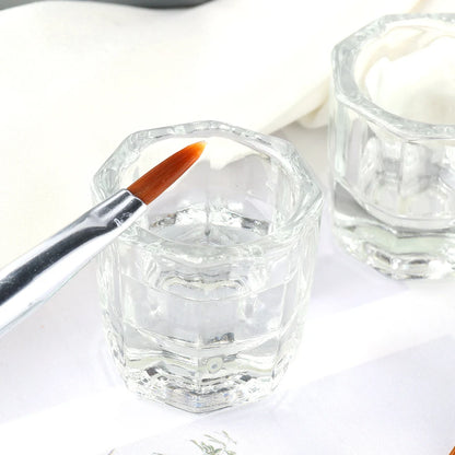 1pcs Nail Crystal Glass Nail Cup Acrylic Liquid Dappen Dish Clear Bowl