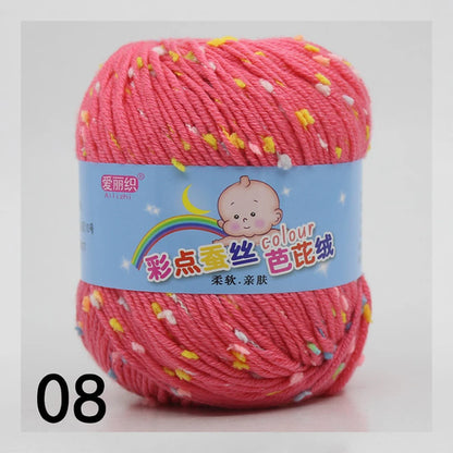 50g Colored Dot Silk Fancy Wool High Quality Baby Cotton Cashmere Yarn