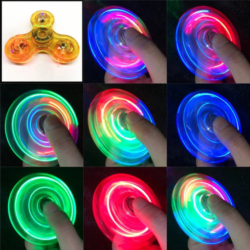 Luminous LED light Fidget Spinner Hand Top Spinners Glow in Dark Light
