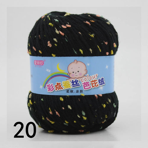 50g Colored Dot Silk Fancy Wool High Quality Baby Cotton Cashmere Yarn