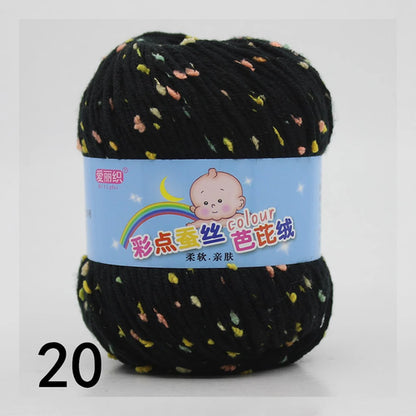 50g Colored Dot Silk Fancy Wool High Quality Baby Cotton Cashmere Yarn