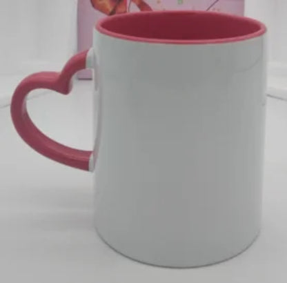 DIY Customized 350ML 12oz Ceramic Mug Heart Handle Type Personalized