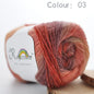 100% Wool Yarn Rainbow Color for Hand Knitting Crochet Plush Thickness