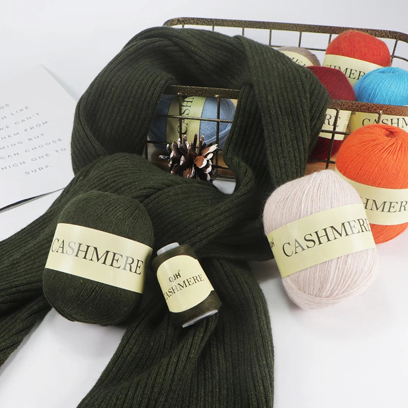 QJH 50+20g Cashmere Yarn Knitting Hand-knitted High-grade Worsted