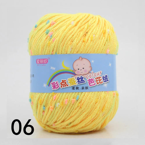50g Colored Dot Silk Fancy Wool High Quality Baby Cotton Cashmere Yarn
