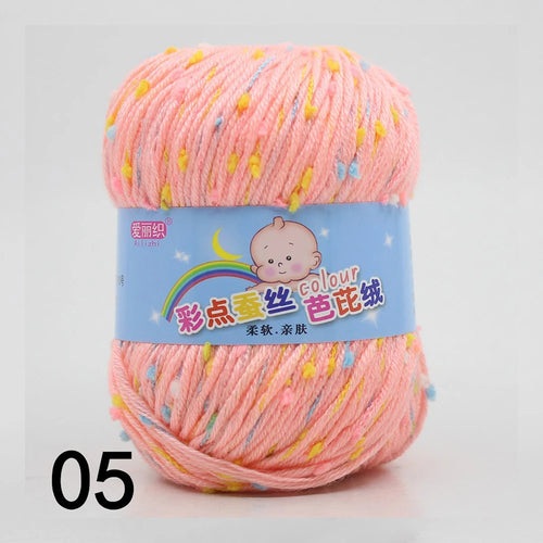 50g Colored Dot Silk Fancy Wool High Quality Baby Cotton Cashmere Yarn