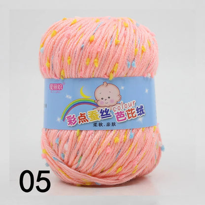 50g Colored Dot Silk Fancy Wool High Quality Baby Cotton Cashmere Yarn