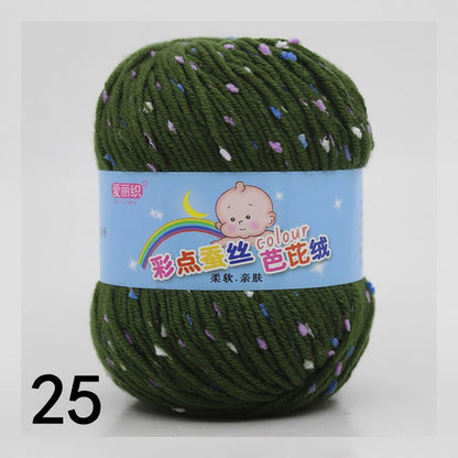 50g Colored Dot Silk Fancy Wool High Quality Baby Cotton Cashmere Yarn