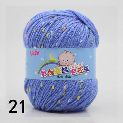 50g Colored Dot Silk Fancy Wool High Quality Baby Cotton Cashmere Yarn