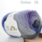 100% Wool Yarn Rainbow Color for Hand Knitting Crochet Plush Thickness
