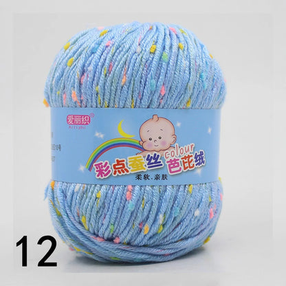 50g Colored Dot Silk Fancy Wool High Quality Baby Cotton Cashmere Yarn