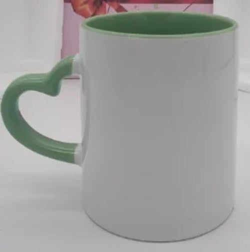 DIY Customized 350ML 12oz Ceramic Mug Heart Handle Type Personalized