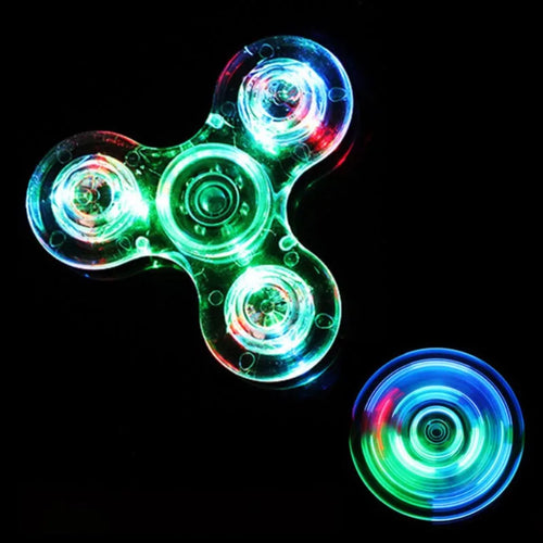Luminous LED light Fidget Spinner Hand Top Spinners Glow in Dark Light