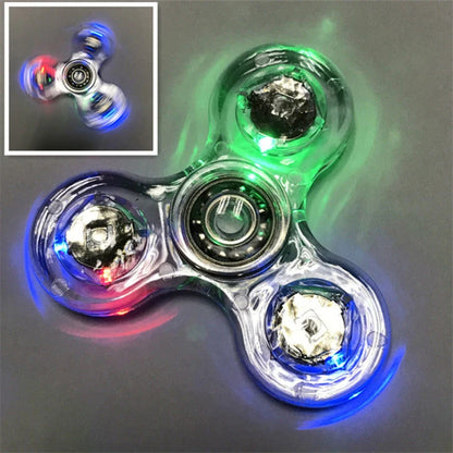Luminous LED light Fidget Spinner Hand Top Spinners Glow in Dark Light