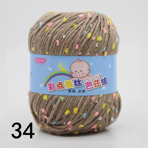50g Colored Dot Silk Fancy Wool High Quality Baby Cotton Cashmere Yarn