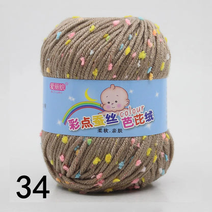 50g Colored Dot Silk Fancy Wool High Quality Baby Cotton Cashmere Yarn