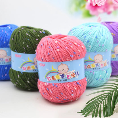 50g Colored Dot Silk Fancy Wool High Quality Baby Cotton Cashmere Yarn
