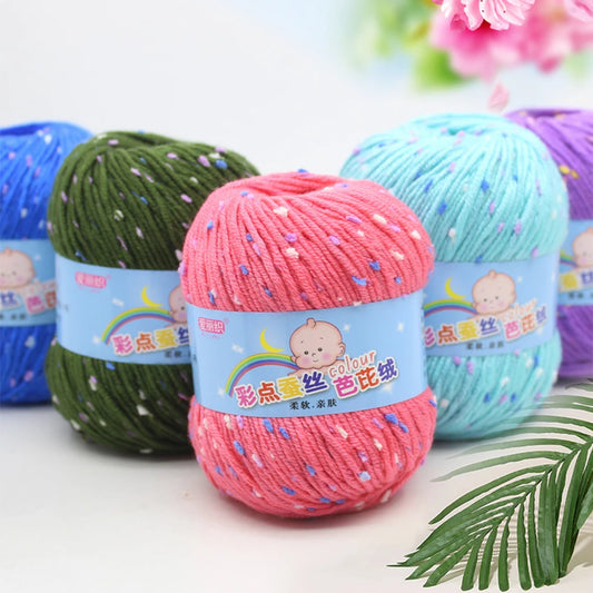 50g Colored Dot Silk Fancy Wool High Quality Baby Cotton Cashmere Yarn